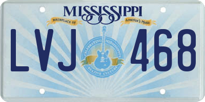 MS license plate LVJ468