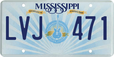 MS license plate LVJ471