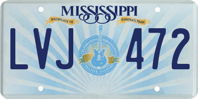 MS license plate LVJ472