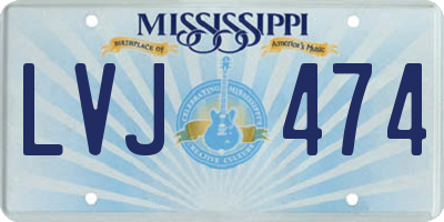 MS license plate LVJ474