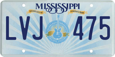 MS license plate LVJ475