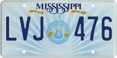 MS license plate LVJ476