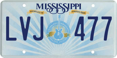MS license plate LVJ477