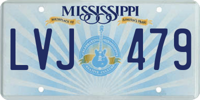 MS license plate LVJ479