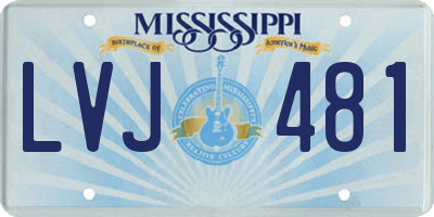 MS license plate LVJ481