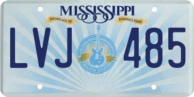 MS license plate LVJ485