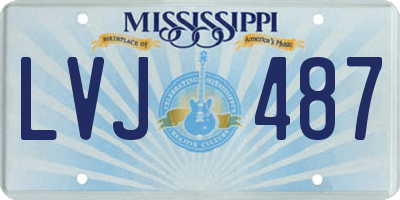 MS license plate LVJ487