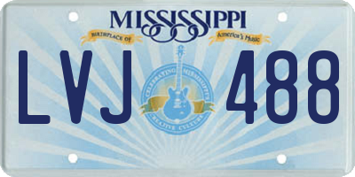 MS license plate LVJ488