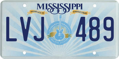 MS license plate LVJ489