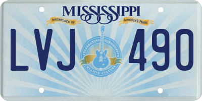MS license plate LVJ490