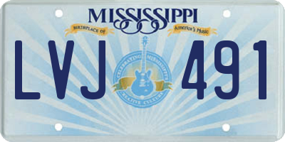MS license plate LVJ491