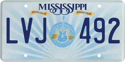 MS license plate LVJ492