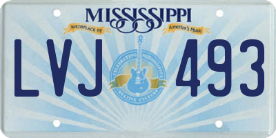 MS license plate LVJ493