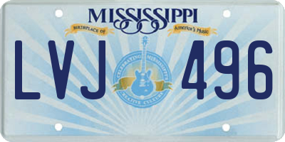 MS license plate LVJ496