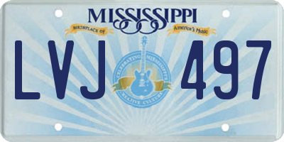 MS license plate LVJ497