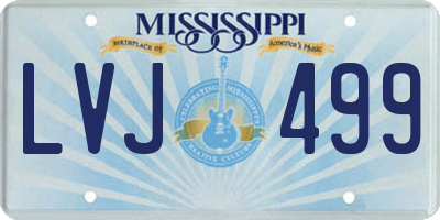 MS license plate LVJ499