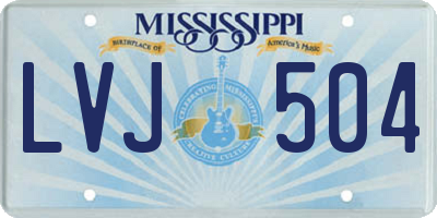 MS license plate LVJ504