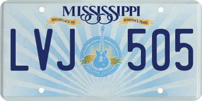 MS license plate LVJ505