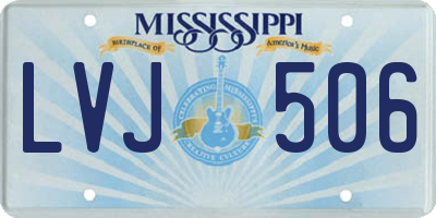 MS license plate LVJ506