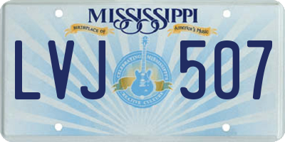 MS license plate LVJ507