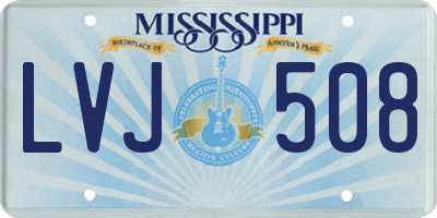 MS license plate LVJ508