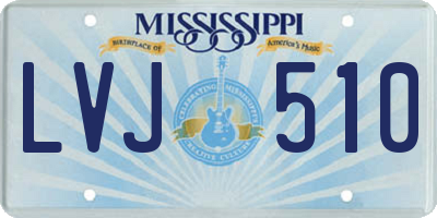 MS license plate LVJ510