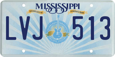 MS license plate LVJ513