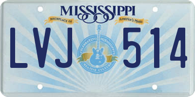 MS license plate LVJ514