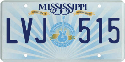 MS license plate LVJ515