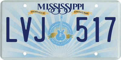 MS license plate LVJ517