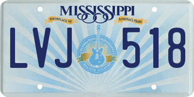 MS license plate LVJ518