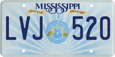 MS license plate LVJ520