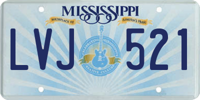 MS license plate LVJ521