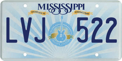 MS license plate LVJ522