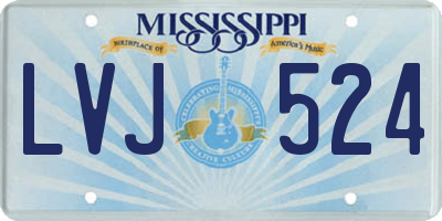 MS license plate LVJ524