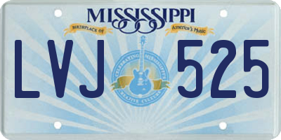 MS license plate LVJ525