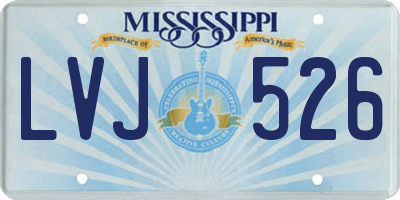 MS license plate LVJ526