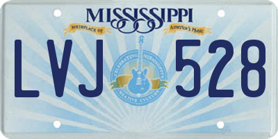 MS license plate LVJ528