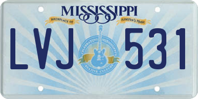 MS license plate LVJ531