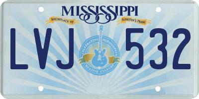 MS license plate LVJ532
