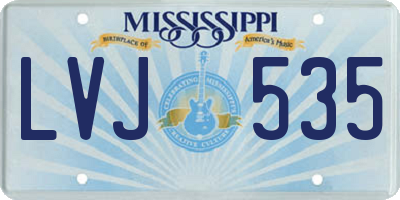MS license plate LVJ535