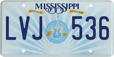 MS license plate LVJ536