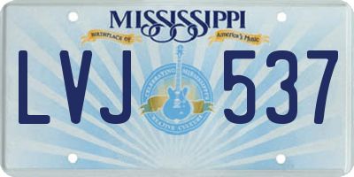 MS license plate LVJ537