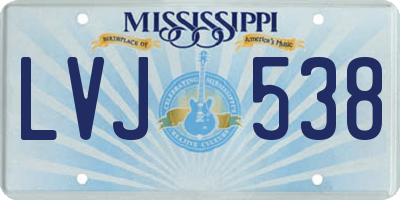 MS license plate LVJ538