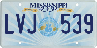 MS license plate LVJ539