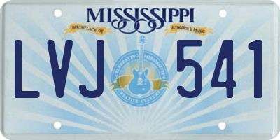 MS license plate LVJ541