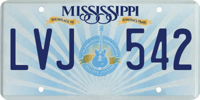 MS license plate LVJ542