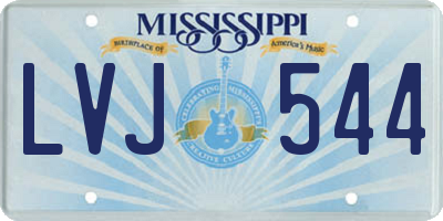 MS license plate LVJ544