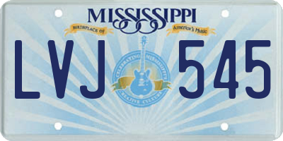 MS license plate LVJ545