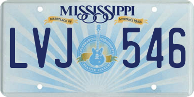 MS license plate LVJ546